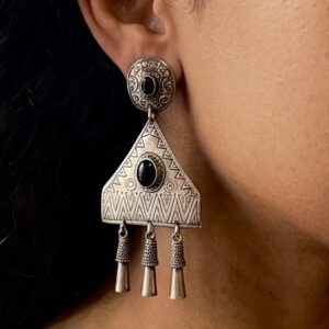 Brincos Ônix em Prata 925